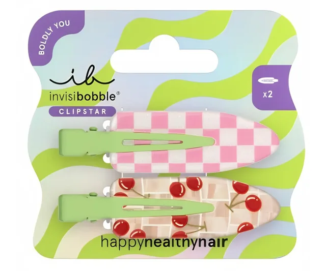 Ozdobné klipsy do vlasů Invisibobble Clipstar Cherry Topping - 2 ks + dárek zdarma