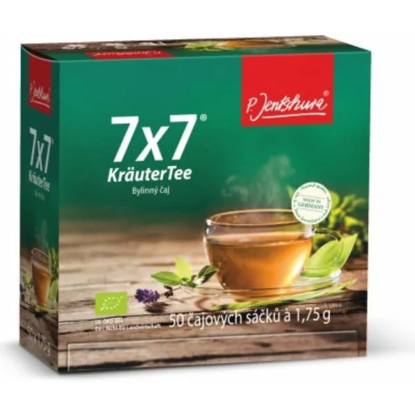 P. Jentschura 7x7 KräuterTee® Bio Bylinkový porcovaný čaj na odkyselení organismu, 50 x 1,75 g