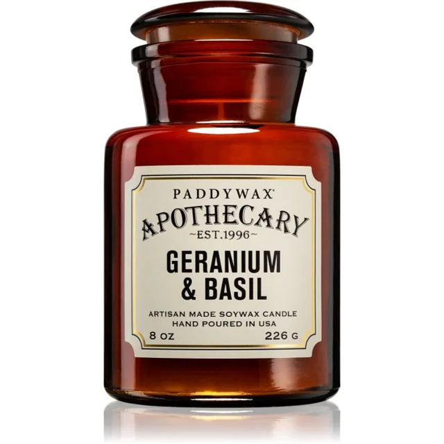 Paddywax Apothecary Geranium & Basil vonná svíčka 226 g