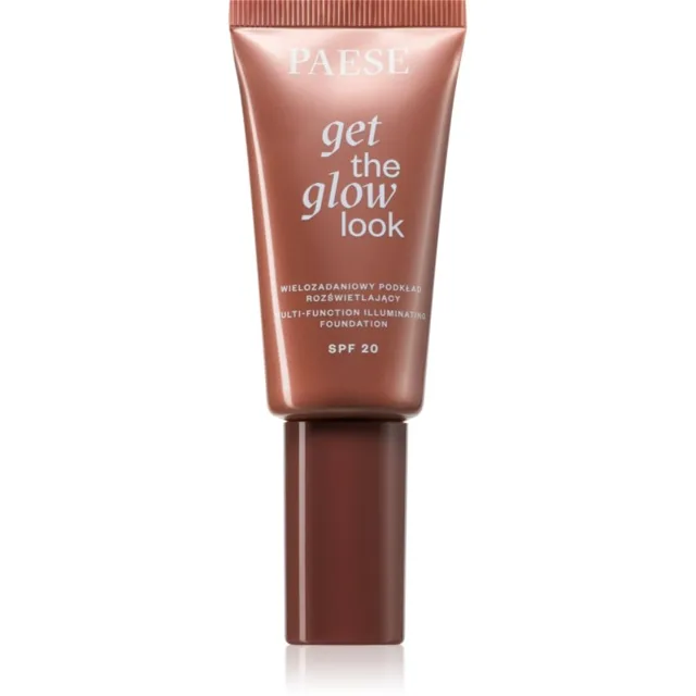 Paese Get The Glow Look Illuminating Foundation lehký make-up s rozjasňujícím účinkem SPF 20 odstín 4W Medium Beige 30 ml