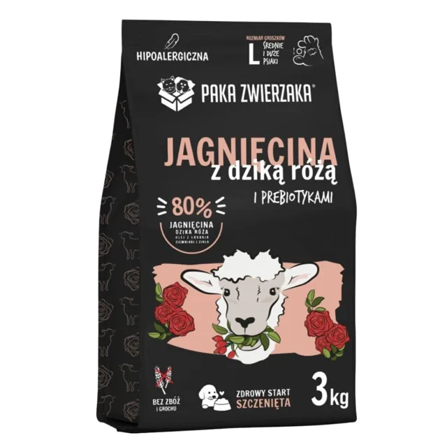 PAKA ZWIERZAKA granule Jehněčí a šípková růže pro štěňata L 3 kg