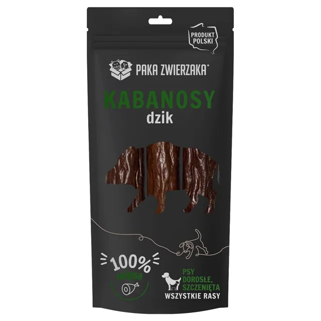 PAKA ZWIERZAKA Kabanos s divočákem pro psy 3ks