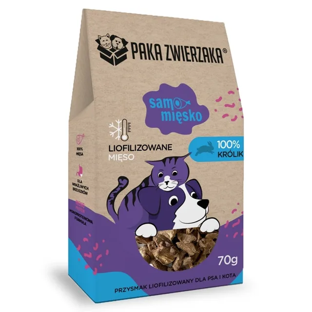 PAKA ZWIERZAKA Králík lyofilizované maso pro psa a kočku 70 g