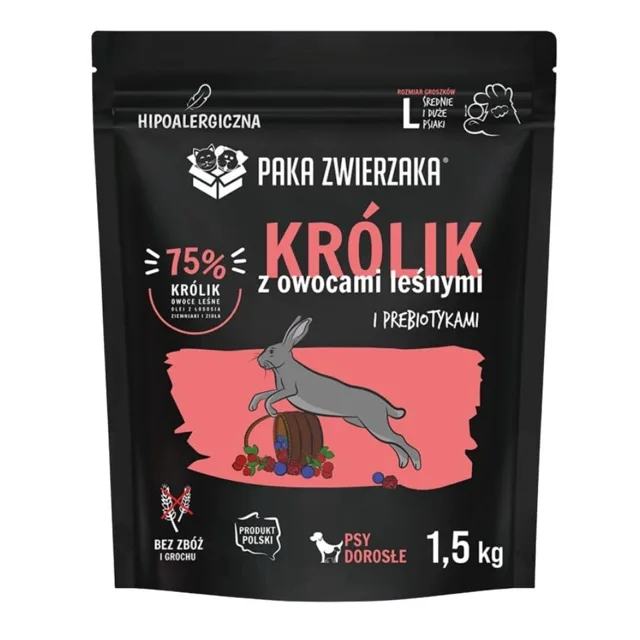 PAKA ZWIERZAKA Králík s lesními plody L 1,5 kg granule pro velké psy