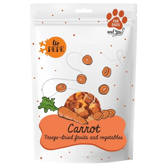 PAKA ZWIERZAKA PEPE Freeze-dried liofilizované zeleniny mrkev pro psa 25 g