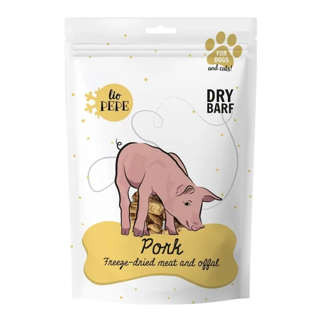 PAKA ZWIERZAKA PEPE Freeze-dried Lyofilizované vepřové maso z panenky XL 180g
