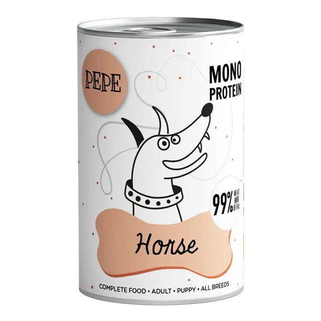 PAKA ZWIERZAKA PEPE Horse 99% (kůň) 400g monoproteinové potraviny