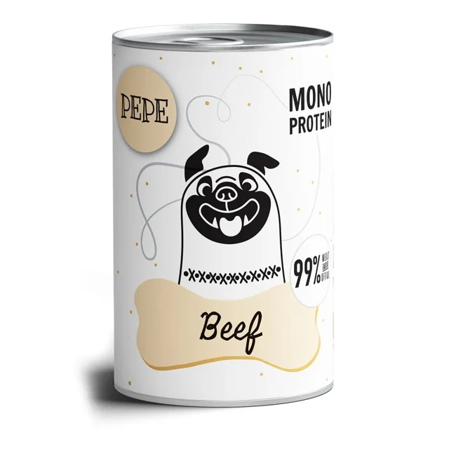 PAKA ZWIERZAKA PEPE Hovězí 99% (hovězí) 800 g monoproteinová krmiva