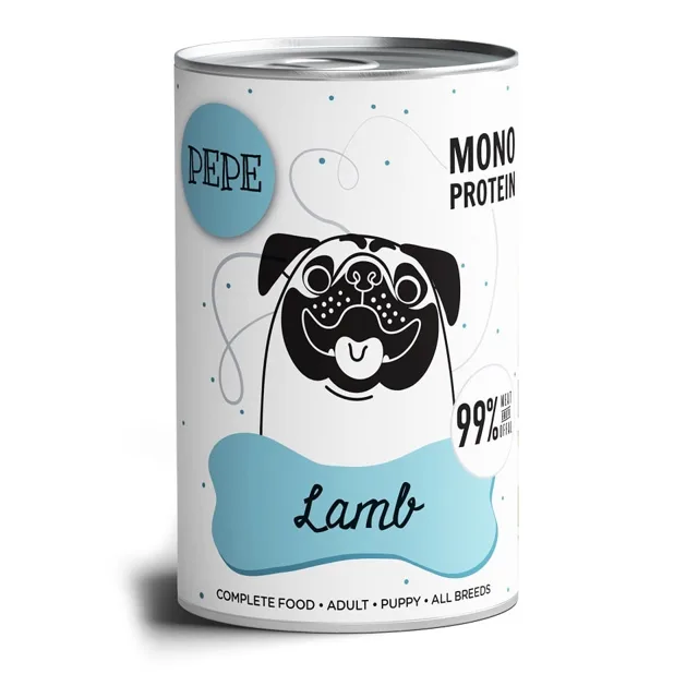 PAKA ZWIERZAKA PEPE Lamb 99% (jehněčí) 800 g  monoproteinové krmivo