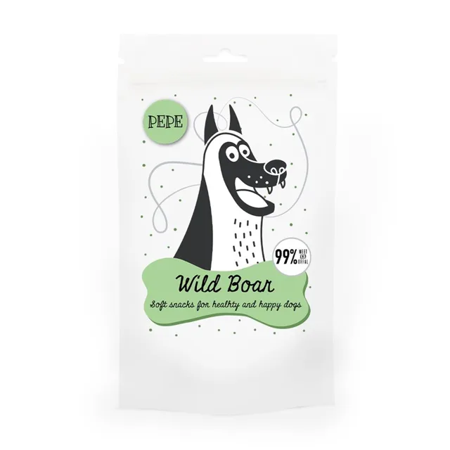 PAKA ZWIERZAKA PEPE Mini Chunkies Wild Boar 80g pamlsek z kance