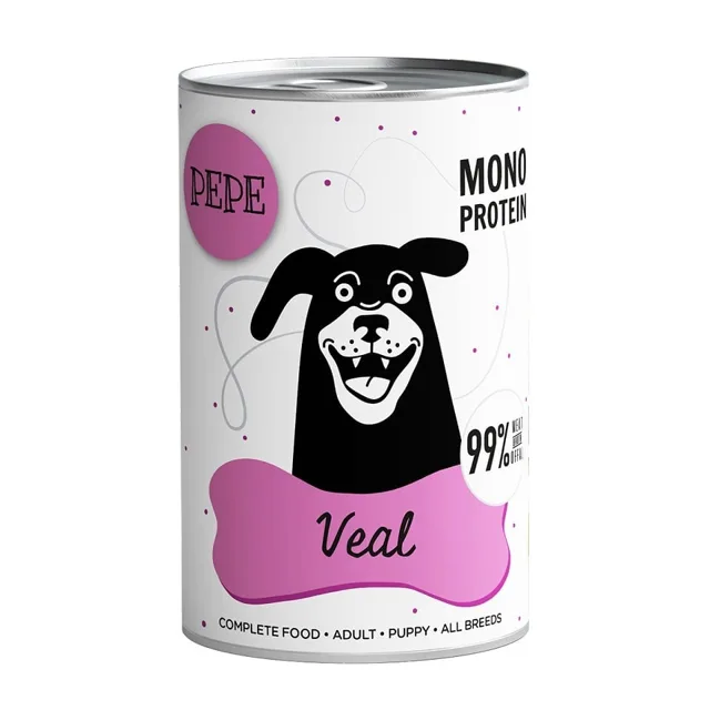 PAKA ZWIERZAKA PEPE Veal 99% (telecí) 400 g monoproteinového krmiva