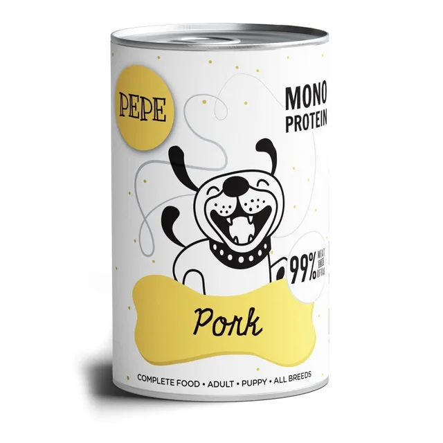PAKA ZWIERZAKA PEPE Vepřové 99% (vepřové) 800 g monoproteinová krmiva