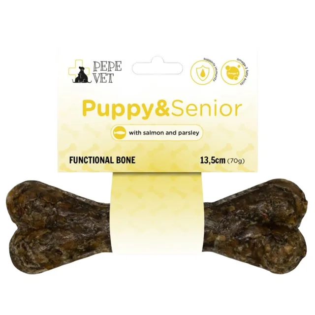 PAKA ZWIERZAKA PEPE Vet Funkční kost Puppy&amp;Senior 13,5 cm (70 g) pro štěňata a seniory