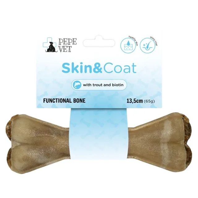 PAKA ZWIERZAKA PEPE Vet Funkční kost Skin&amp;Coat 13,5 cm (70 g) pro zdravou kůži a srst psů