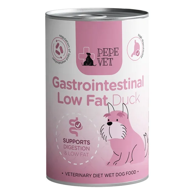 PAKA ZWIERZAKA PEPE Vet Gastrointestinal Low Fat Duck 400 g konzerva pro psy podporující trávicí systém