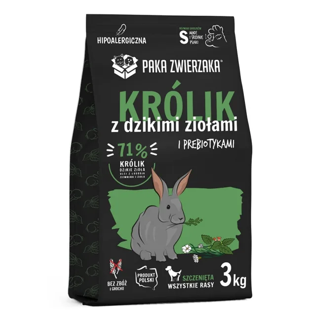 PAKA ZWIERZAKA Seventh Heaven Suché krmivo Králík s divokými bylinami pro štěňata S 3kg