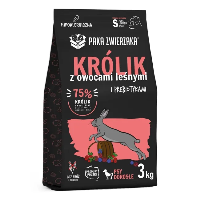 PAKA ZWIERZAKA Seventh Heaven Suché krmivo Králík s lesními plody S 3kg
