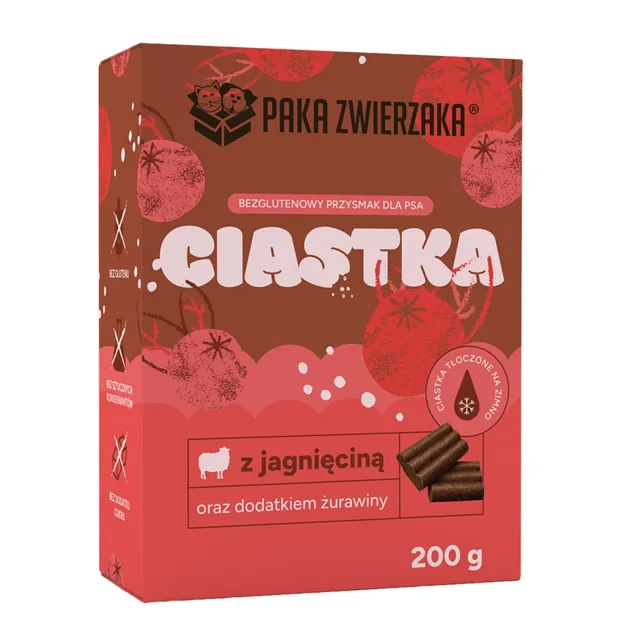 PAKA ZWIERZAKA Sušenky jehněčí s brusinkami 200g pamlsky pro psy