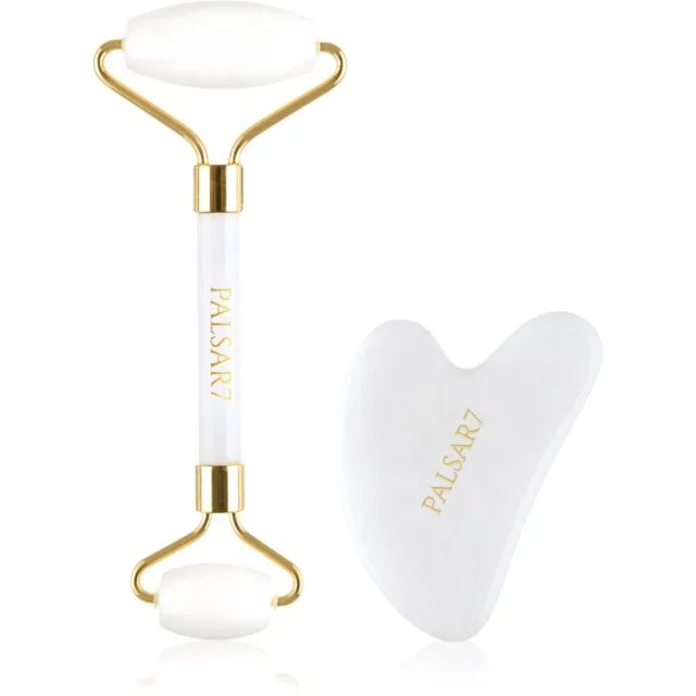 PALSAR7 Massage Roller and Guasha White Jade masážní váleček na obličej a masážní pomůcka