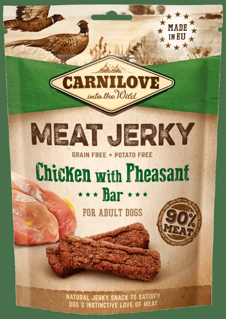 Pamlsky Carnilove Jerky Chicken with Pheasant Bar 100g
