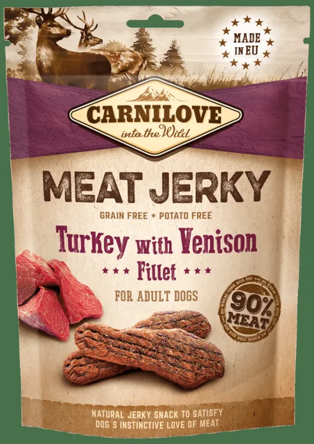 Pamlsky Carnilove Jerky Turkey with Venison Fillet 100g