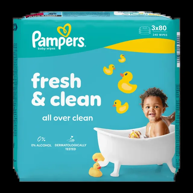 Pampers Dětské čisticí ubrousky Fresh & Clean  240 ks