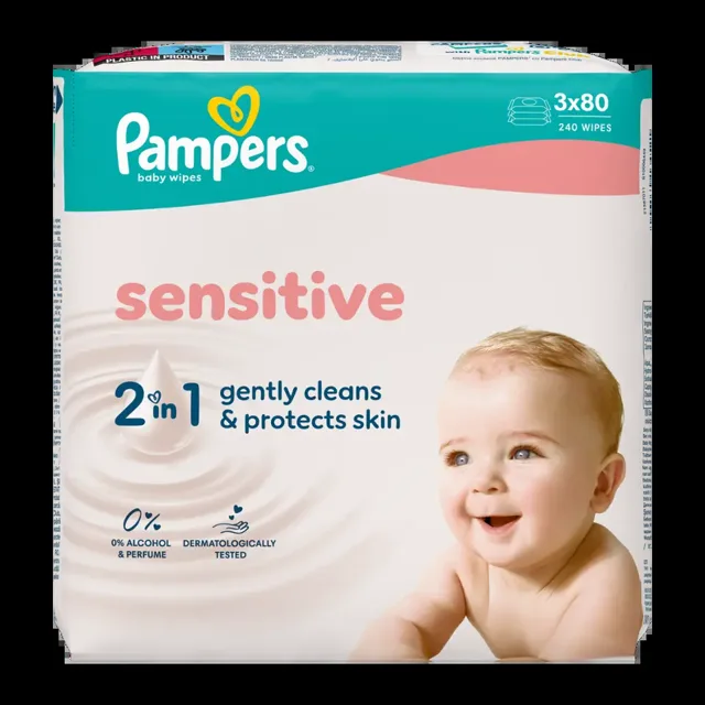 Pampers Dětské čisticí ubrousky Sensitive 240 ks