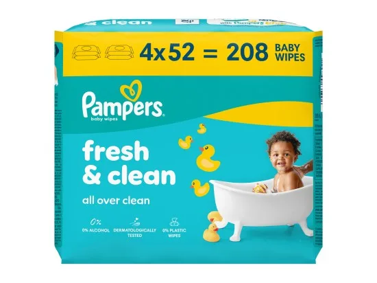 Pampers Fresh Clean dětské čisticí ubrousky 208 ks