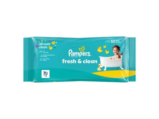 Pampers Fresh Clean dětské čisticí ubrousky 52 ks