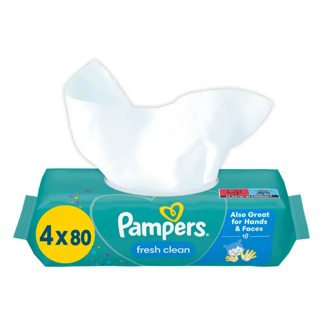 Pampers Fresh Clean XXL vlhčené ubrousky 4x80 ks