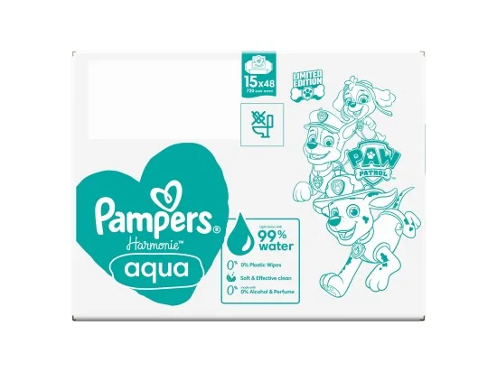 Pampers Harmonie Aqua čisticí ubrousky 15 x 48 ks