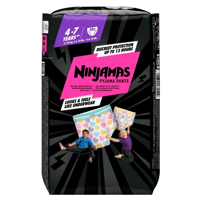 PAMPERS Ninjamas pants S7 Heart 17- 30 kg 10 kusů