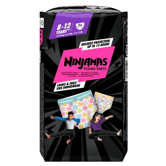 PAMPERS Ninjamas pants S8 Heart 27 - 43 kg 9 kusů