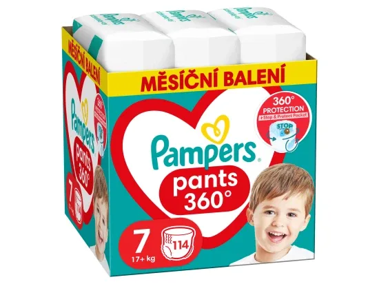 Pampers Pants 7 Plenkové Kalhotky 17 kg+ 114 ks