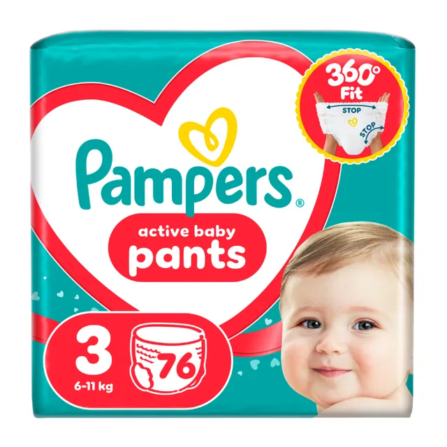 Pampers Pants vel. 3 plenkové kalhotky 76 ks