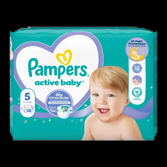 Pampers Pleny Active Baby, 11–16 kg, vel. 5 38 ks 38 ks