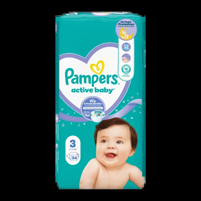Pampers Pleny Active Baby, 6–10 kg, vel. 3 54 ks 54 ks