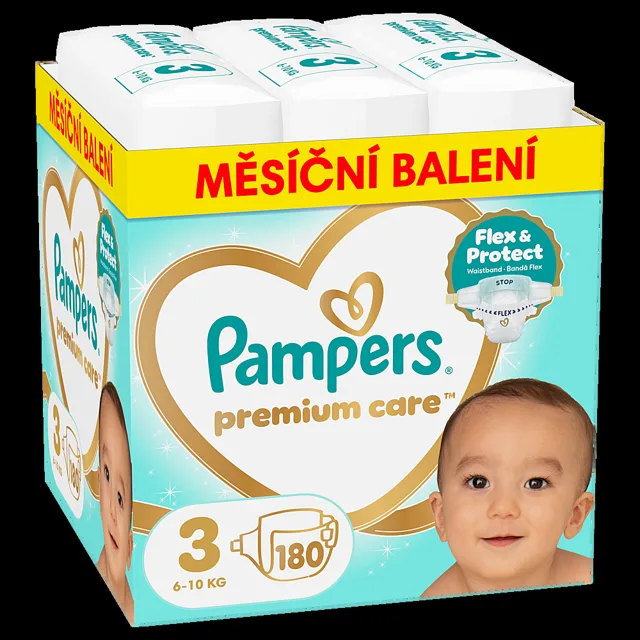 PAMPERS Premium care 3 plenky 6-10 kg 180 kusů