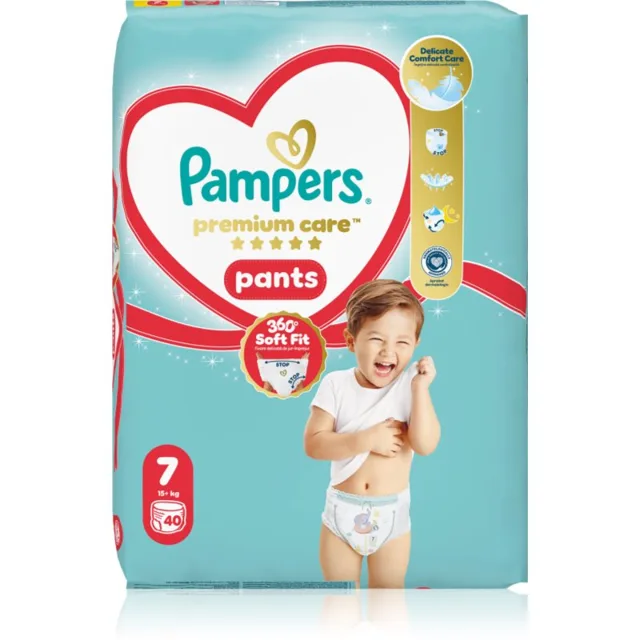 Pampers Premium Care Pants Size 7 jednorázové plenkové kalhotky 15+ kg 40 ks