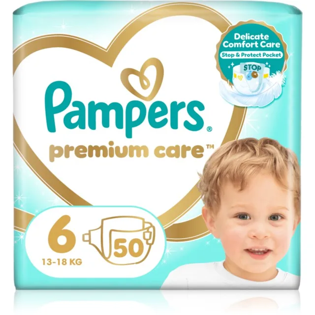 Pampers Premium Care Size 6 jednorázové pleny 13-18 kg 50 ks