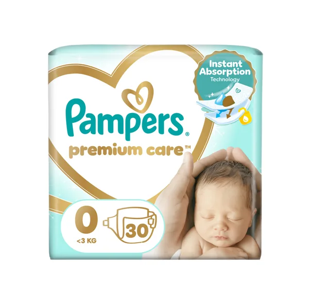 Pampers Premium Care vel. 0 do 3 kg dětské pleny 30 ks