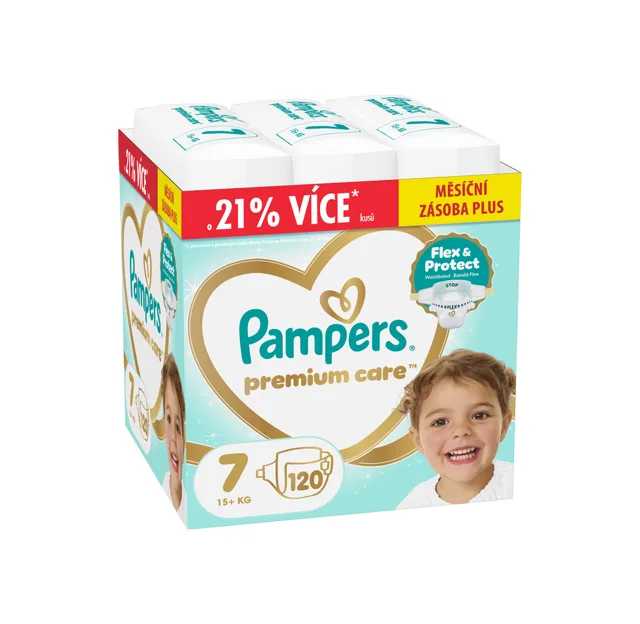Pampers Premium Care vel. 7 15+ kg dětské pleny 120 ks