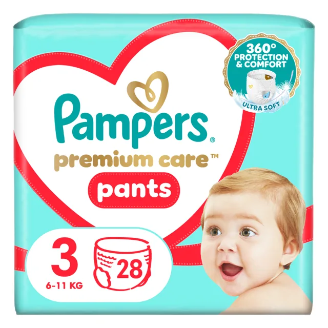 Pampers Premium kalhotkové plenky Carry Pack velikost 3, 28 ks