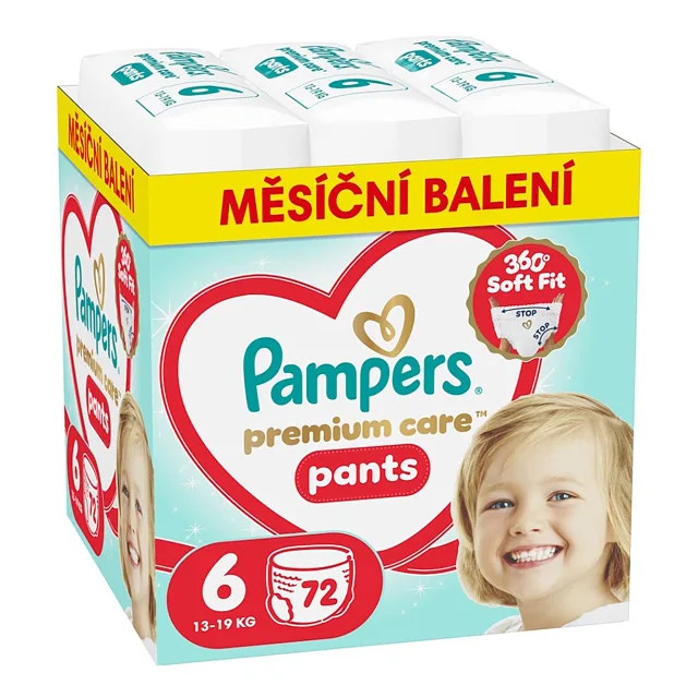 PAMPERS Premium kalhotkové plenky S6 72 kusů
