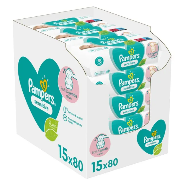 PAMPERS Sensitive ubrousky 15 x 80 ks