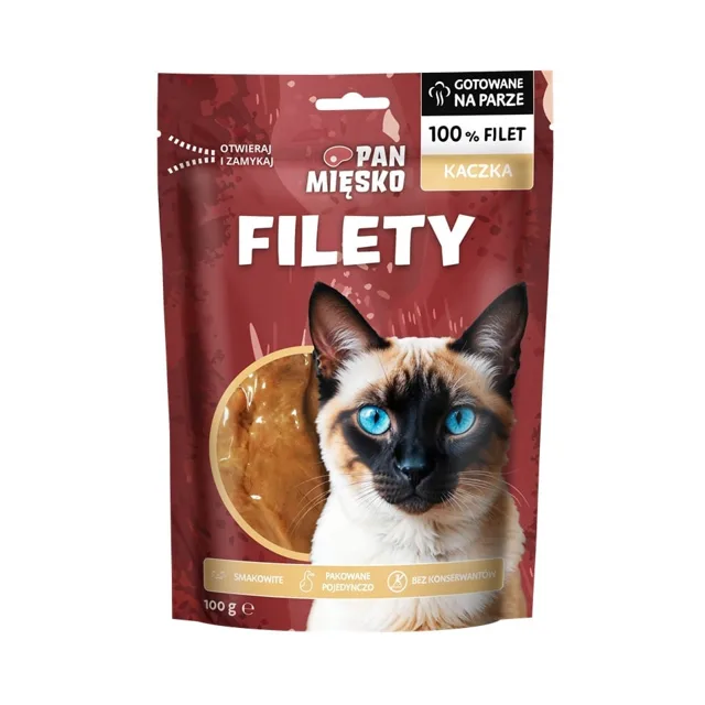 PAN MIĘSKO Filety Kachna pamlsek pro kočky 100 g
