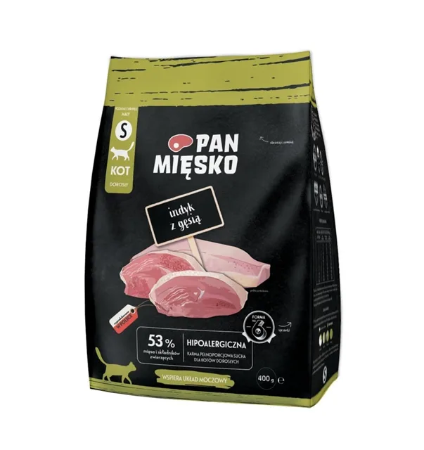 PAN MIĘSKO Granule pro dospělé kočky s krůtou a husou S 400 g