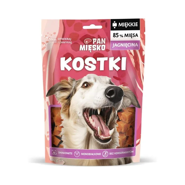 PAN MIĘSKO Jehněčí kostky - pamlsek pro psy 100 g
