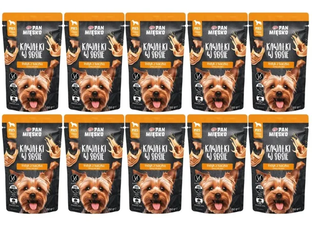PAN MIĘSKO kousky v omáčce s krůtou a kachnou, krmivo pro psy 10x150 g