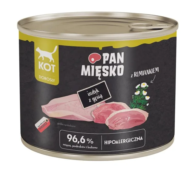 PAN MIĘSKO krmivo pro kočky s krůtou a husou 200 g